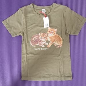 Kitten Graphic Ribbed Baby Tee